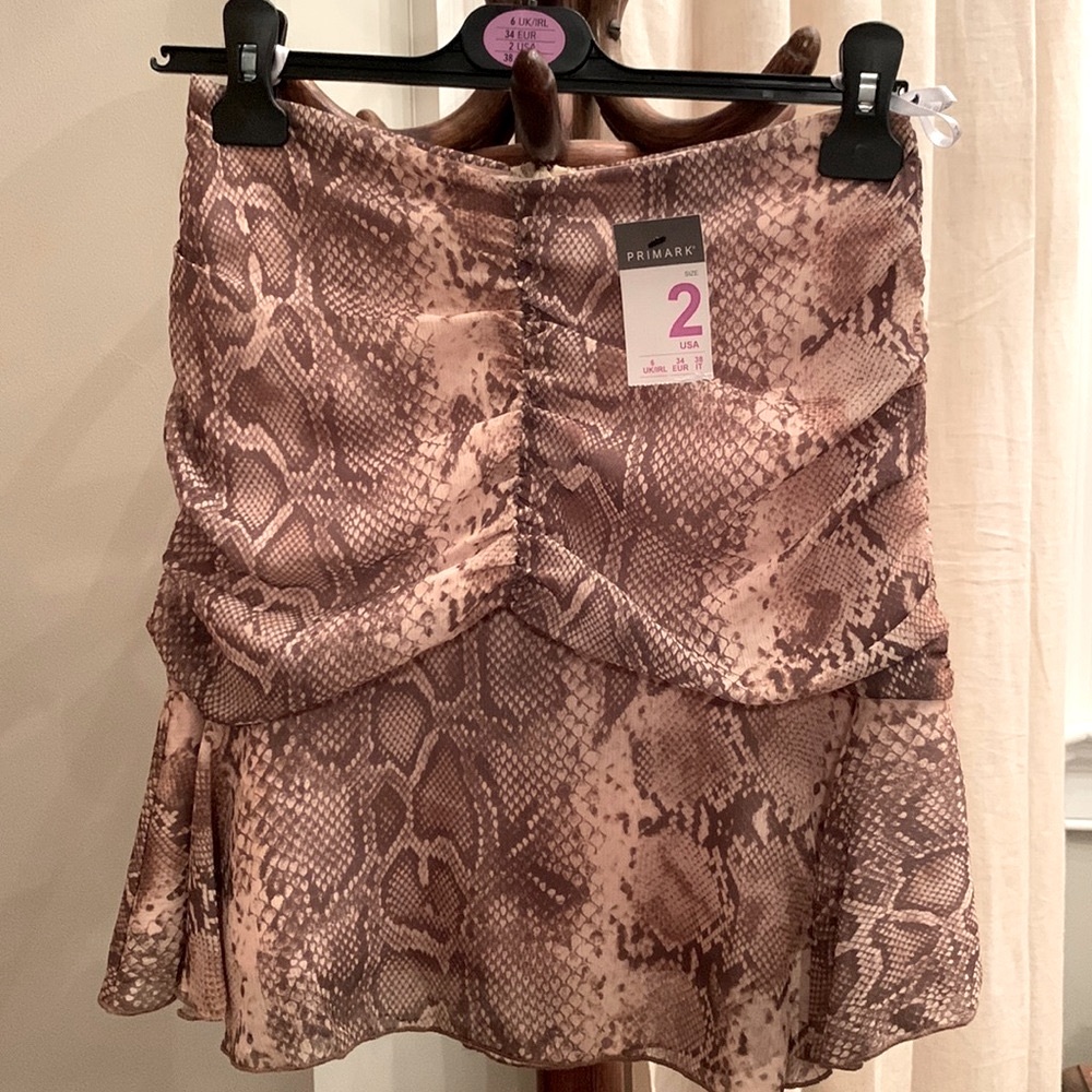 Primark Ruched Snake Print Skirt